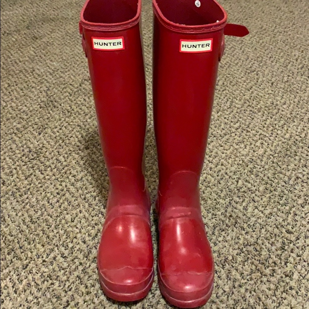 Red hunter boots